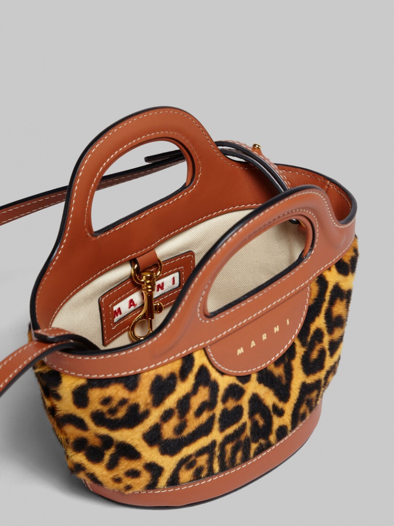 Marni Tropicalia Micro Bag κοντο-hair Shearling λεοπαρ | GGREC12315