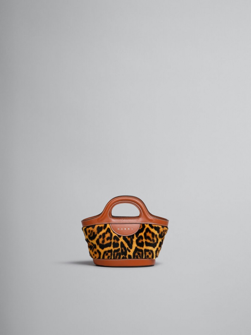 Marni Tropicalia Micro Bag κοντο-hair Shearling λεοπαρ | GRQAV78894