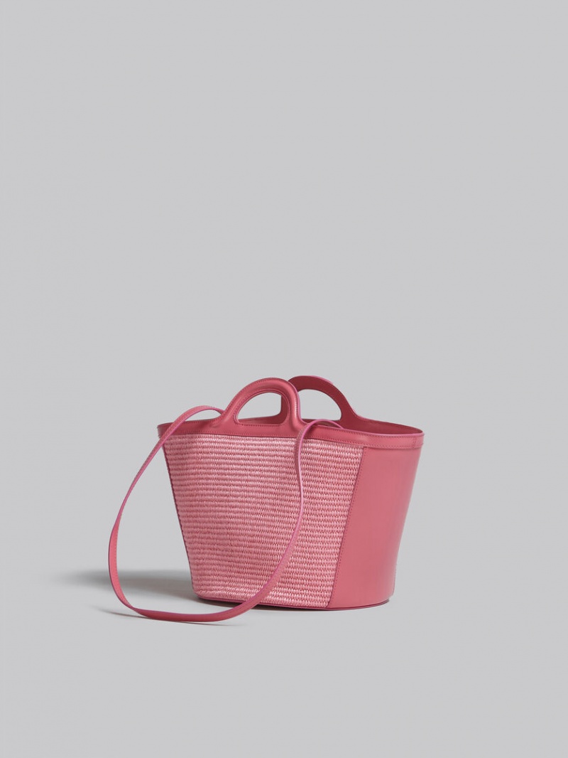 Marni Tropicalia Small Bag δερματινα And Raffia ροζ | LGRSX40056