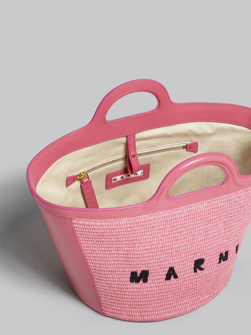 Marni Tropicalia Small Bag δερματινα And Raffia ροζ | LGRSX40056