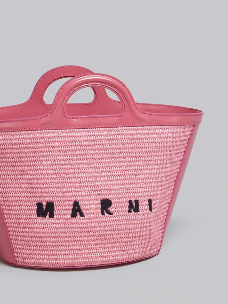 Marni Tropicalia Small Bag δερματινα And Raffia ροζ | LGRSX40056
