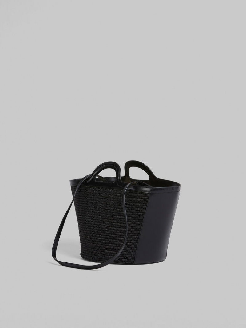 Marni Tropicalia Small Bag δερματινα And Raffia μαυρα | GRDFL57219