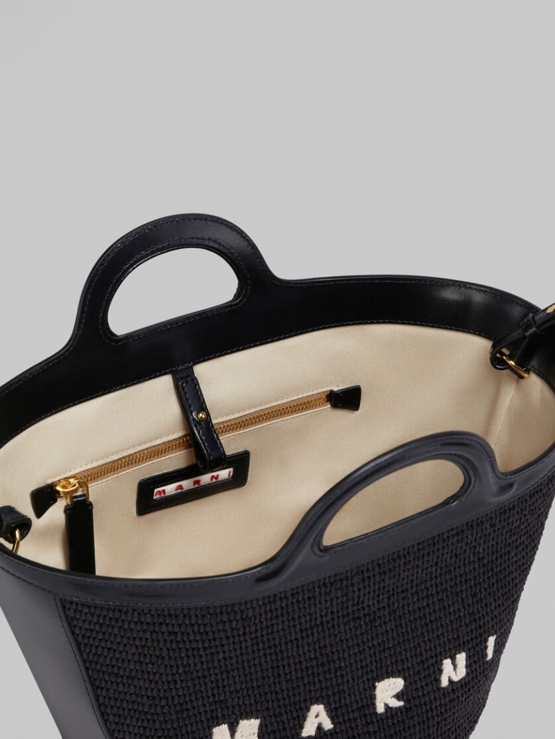 Marni Tropicalia Small Bag δερματινα And Raffia μαυρα | GRDFL57219