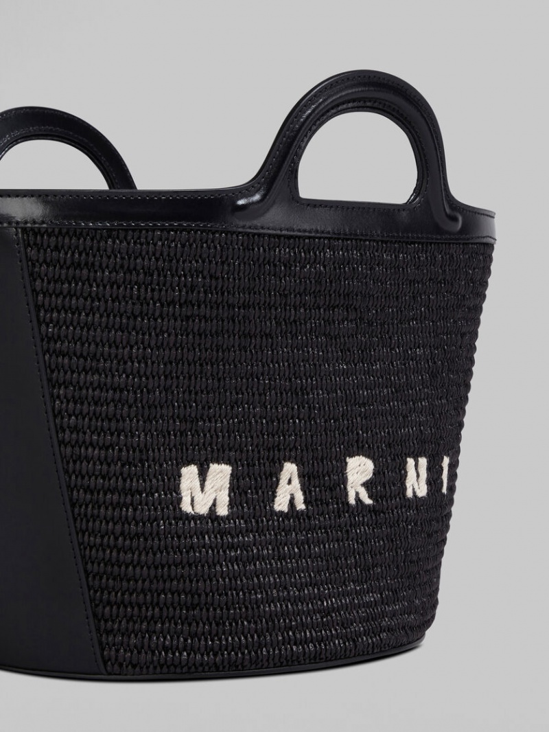 Marni Tropicalia Small Bag δερματινα And Raffia μαυρα | GRDFL57219