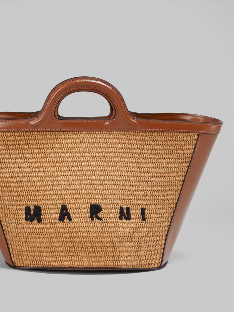 Marni Tropicalia Small Bag δερματινα And Raffia καφε | DGRKV53387