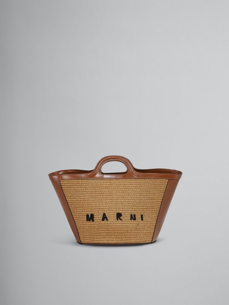 Marni Tropicalia Small Bag δερματινα And Raffia καφε | DGRKV53387