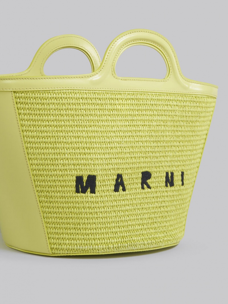 Marni Tropicalia Small Bag δερματινα And Raffia κίτρινα | GGREC63271