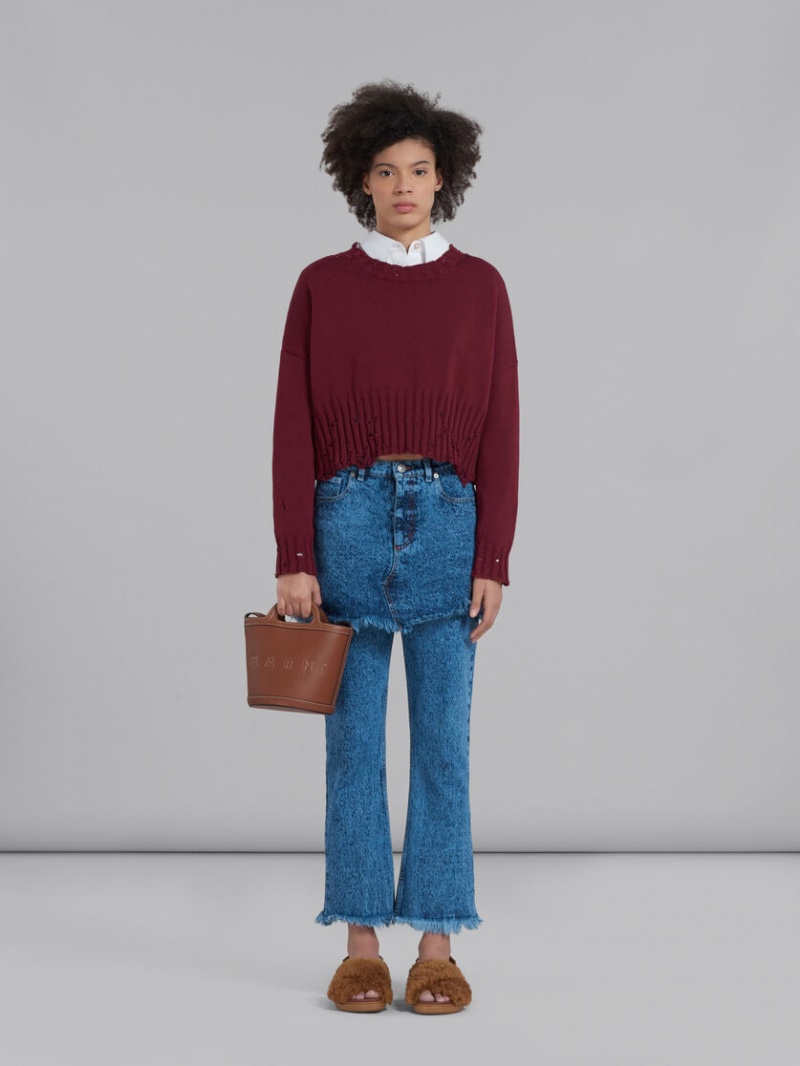 Marni Tropicalia Small Bucket Bag δερματινα καφε | GRDYB15110