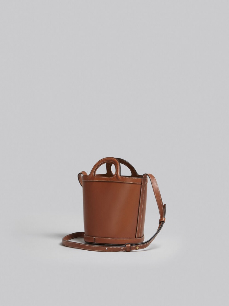 Marni Tropicalia Small Bucket Bag δερματινα καφε | GRDYB15110