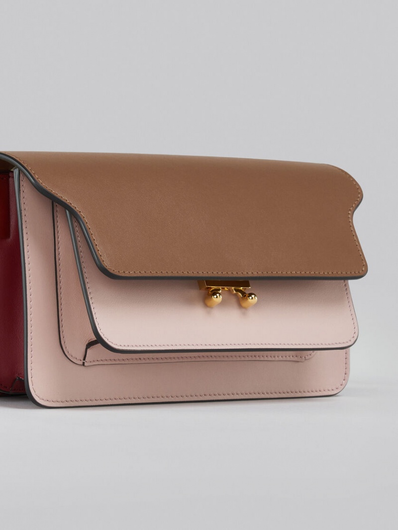 Marni Trunk Bag E/W δερματινα καφε ροζ κοκκινα | GGRUC61852