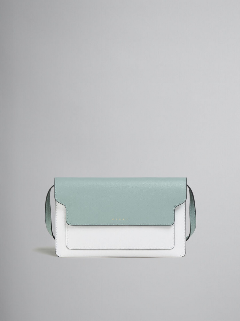 Marni Trunk Clutch δερματινα ανοιχτο πρασινο ασπρα καφε | QGRUV83088