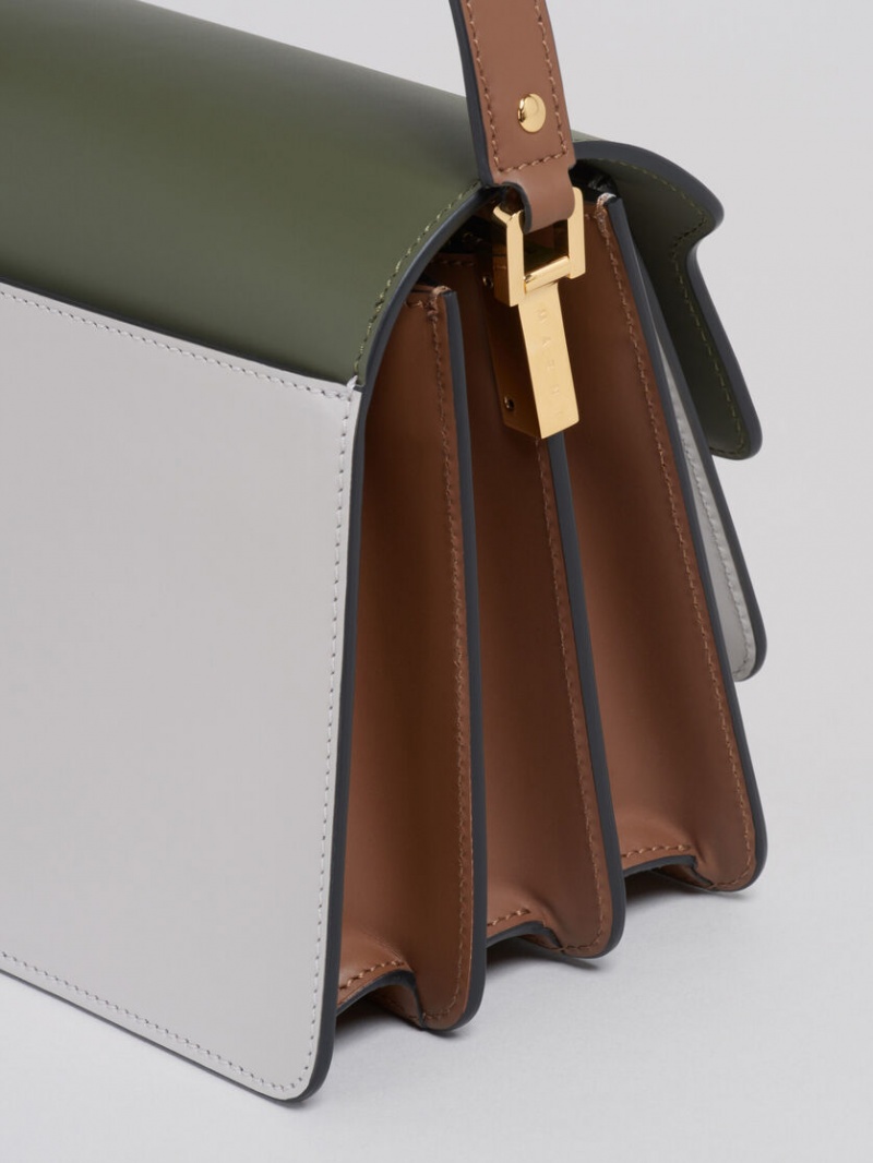 Marni Trunk Medium Bag δερματινα πρασινο γκρι καφε | DGRKV82330