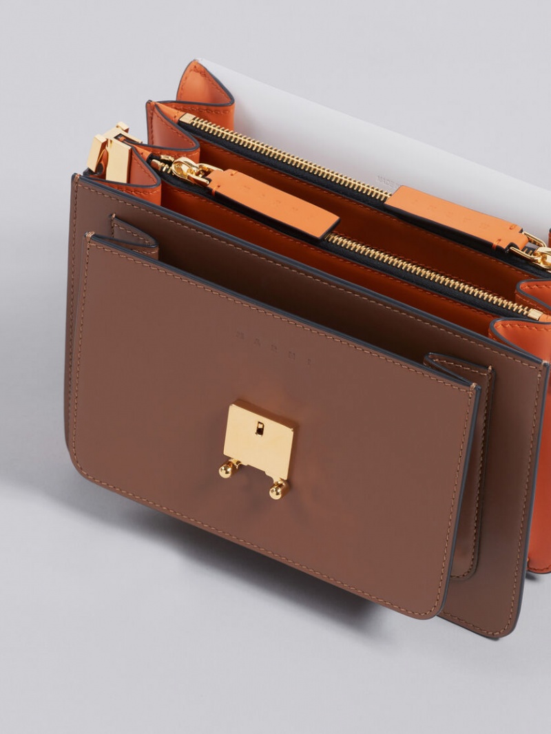 Marni Trunk Medium Bag δερματινα γκρι καφε πορτοκαλι | GREAH15570