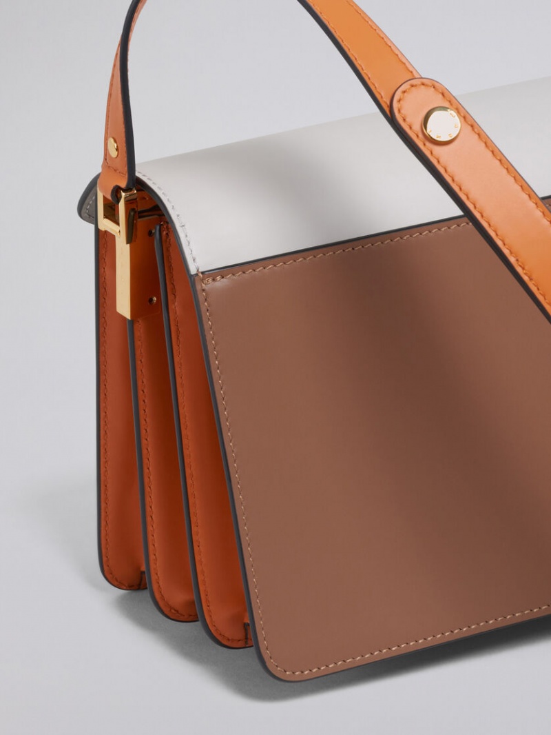 Marni Trunk Medium Bag δερματινα γκρι καφε πορτοκαλι | GREAH15570