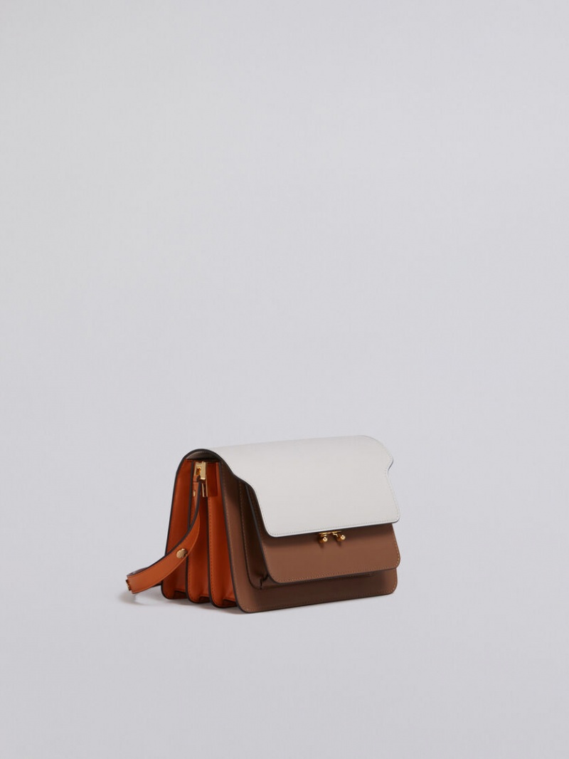 Marni Trunk Medium Bag δερματινα γκρι καφε πορτοκαλι | GREAH15570