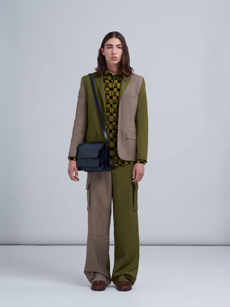 Marni Trunk Soft Large Bag δερματινα μπλε | ZGRMJ60597