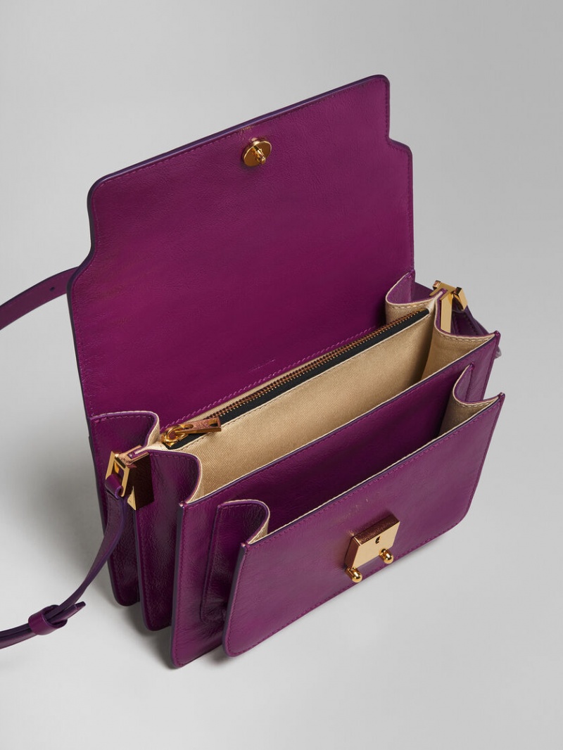 Marni Trunk Soft Medium Bag δερματινα μωβ | GRJVR68948