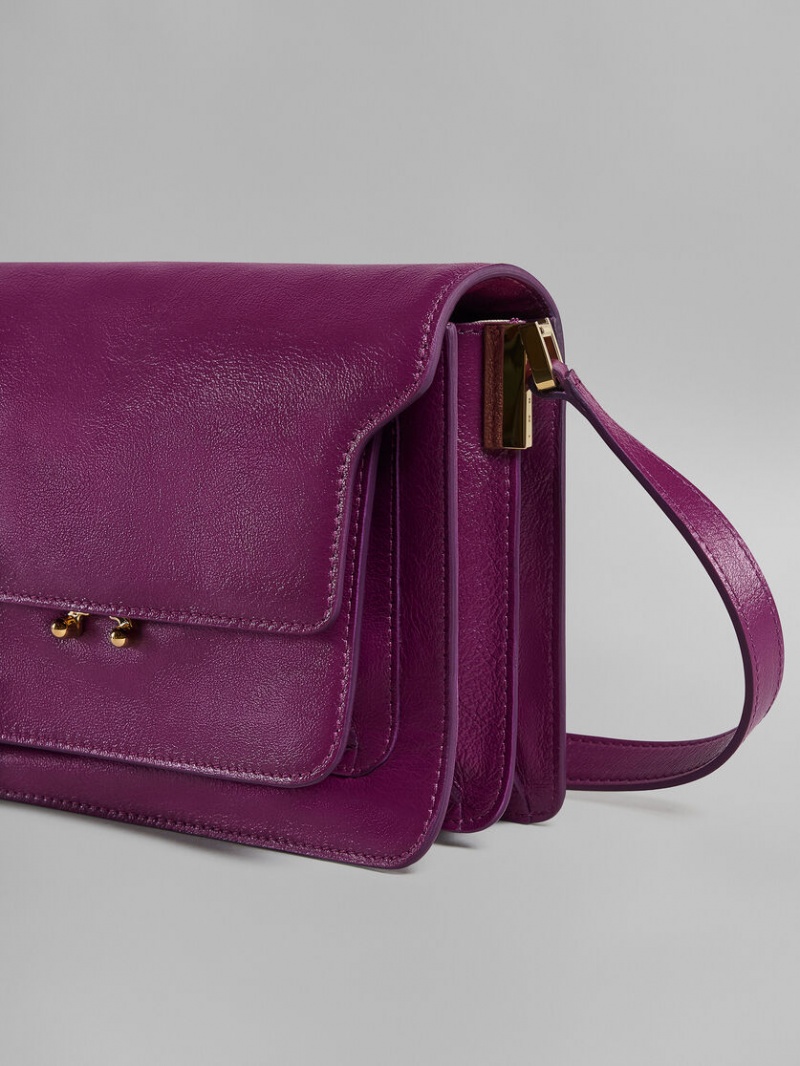 Marni Trunk Soft Medium Bag δερματινα μωβ | GRJVR68948