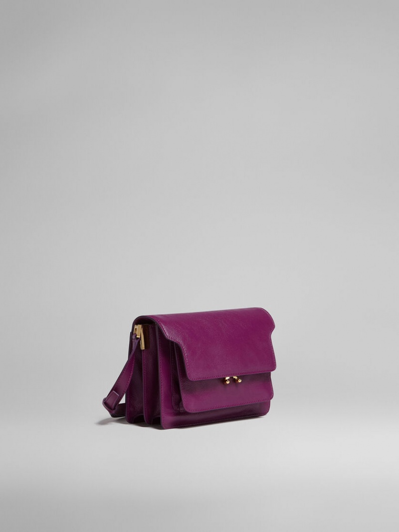Marni Trunk Soft Medium Bag δερματινα μωβ | GRJVR68948