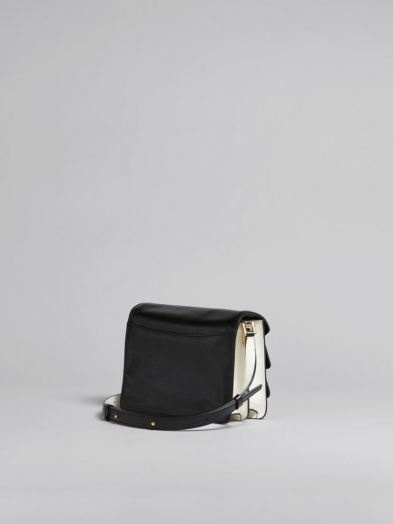 Marni Trunk Soft Medium Bag δερματινα μαυρα ασπρα | FGRHY27429