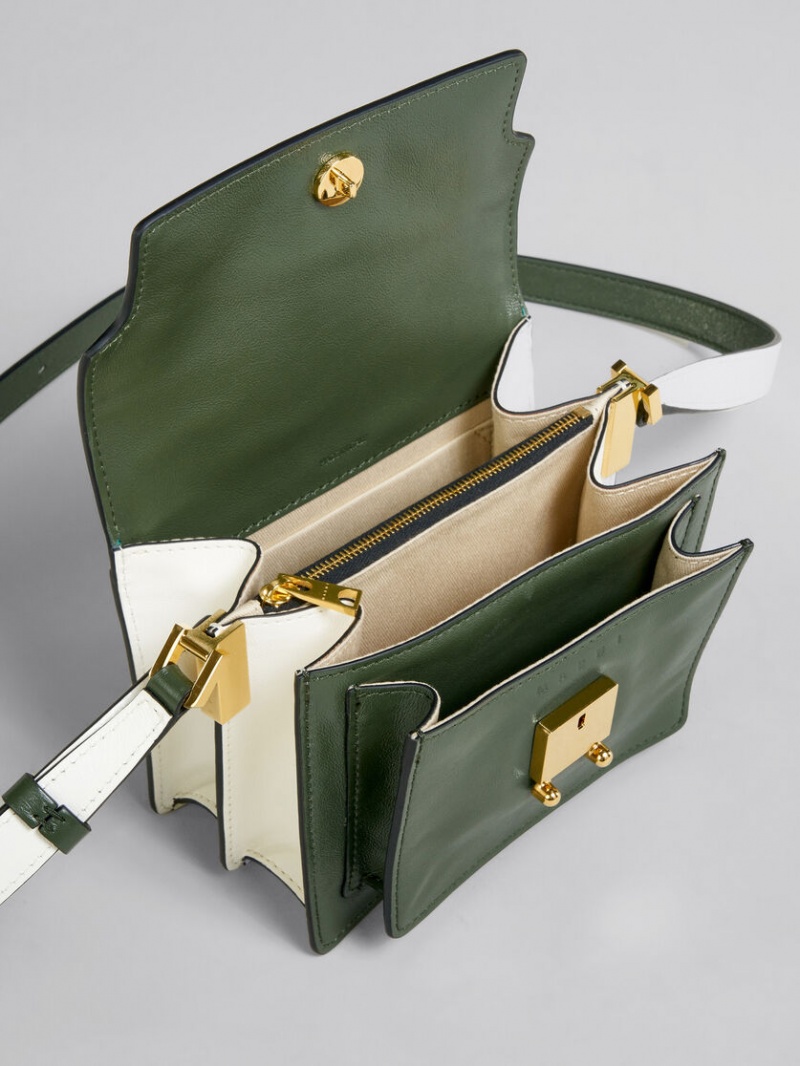 Marni Trunk Soft Mini Bag δερματινα πρασινο ασπρα | PGRQX88070