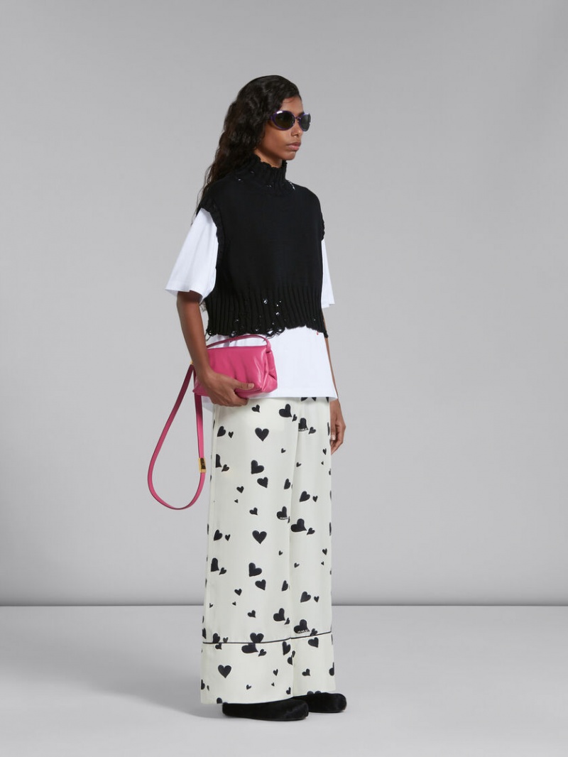 Marni T-shirt With Wordsearch Heart Print ασπρα | YGRGT98569
