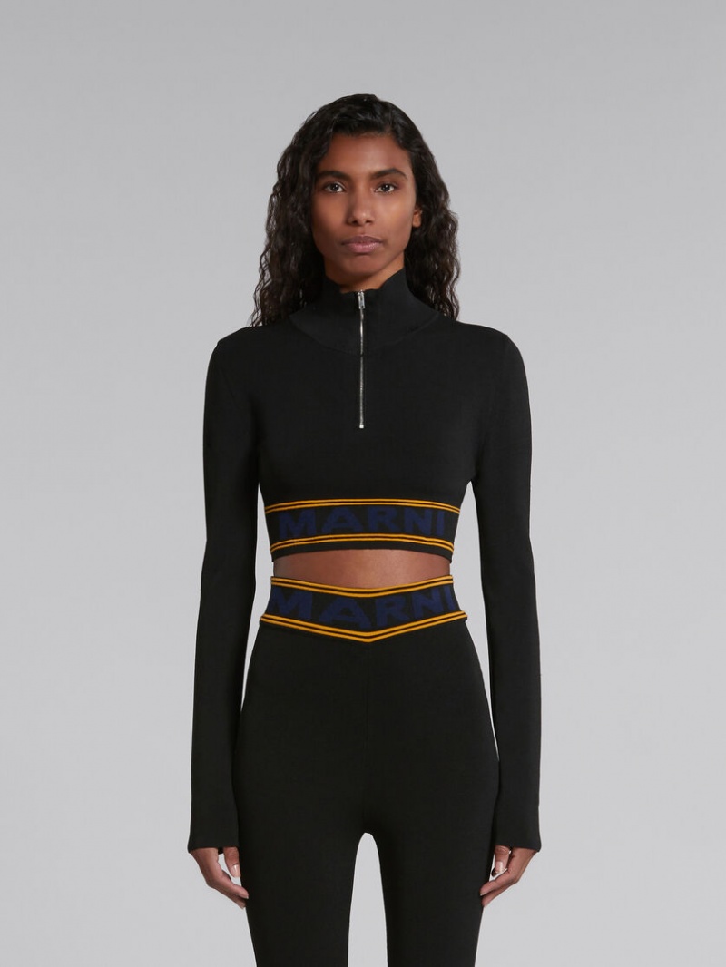 Marni Turtleneck With Logo Hem μαυρα | GRXMI29295