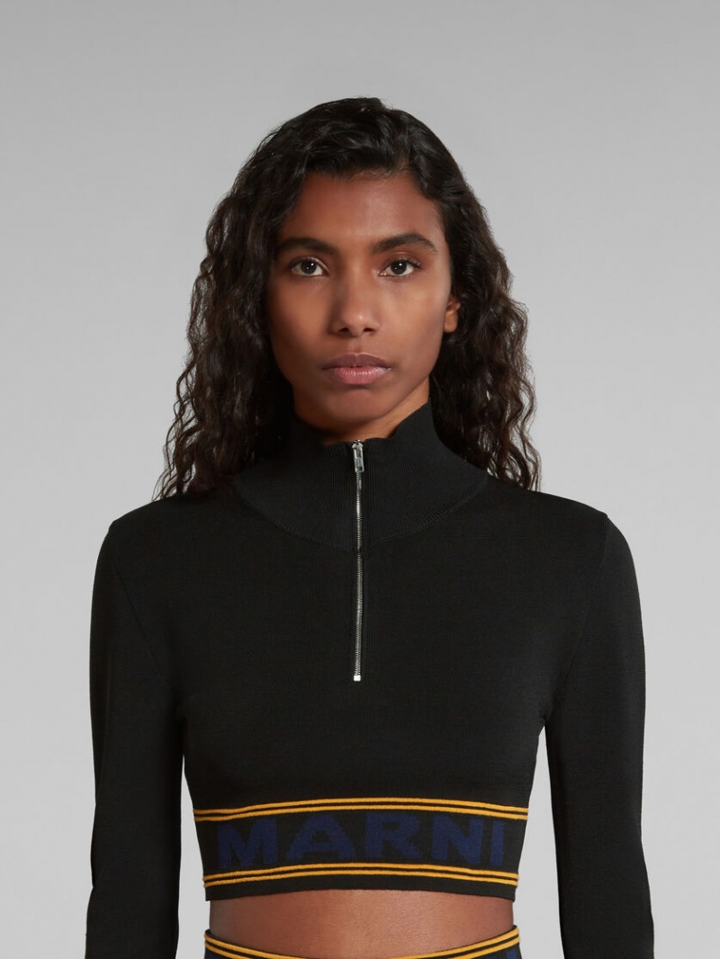 Marni Turtleneck With Logo Hem μαυρα | GRXMI29295