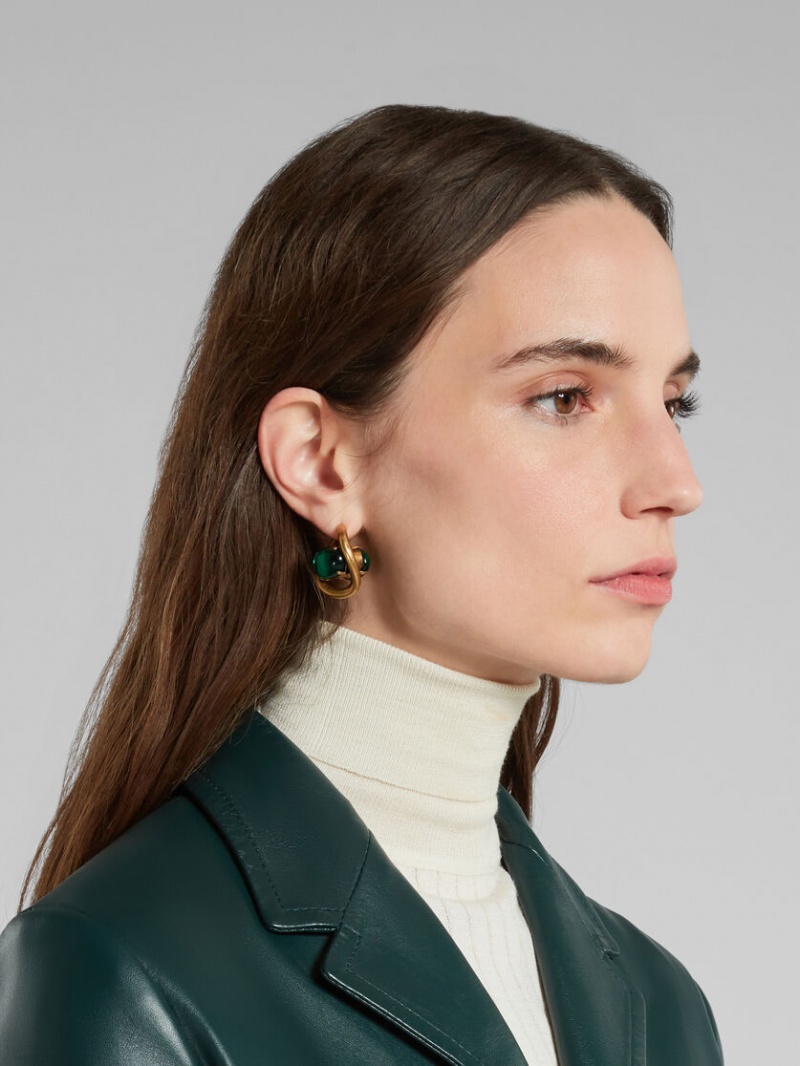 Marni Twisted Hoop With Resin Eyes πρασινο | GRCIF75796