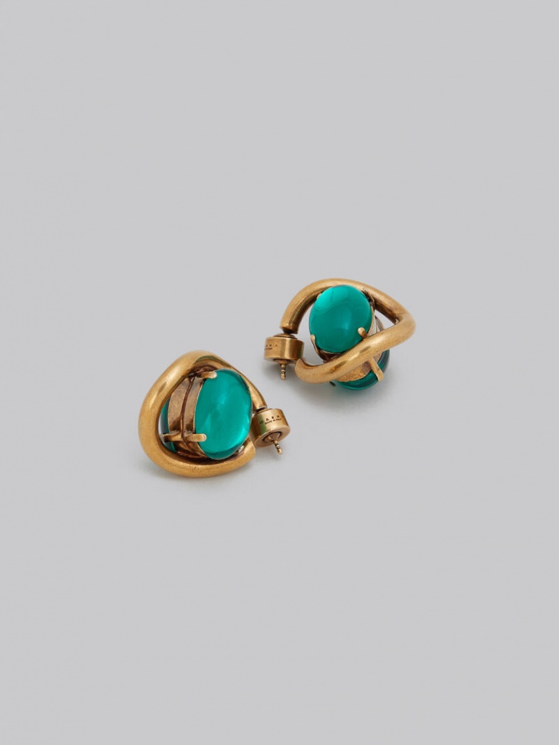 Marni Twisted Hoop With Resin Eyes πρασινο | GRCIF75796