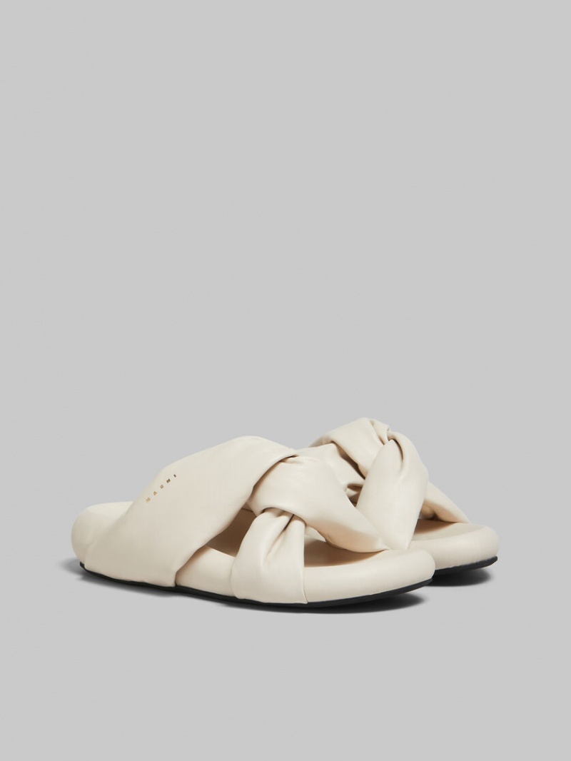 Marni Twisted δερματινα Bubble Sandal ασπρα | FGRHY93596