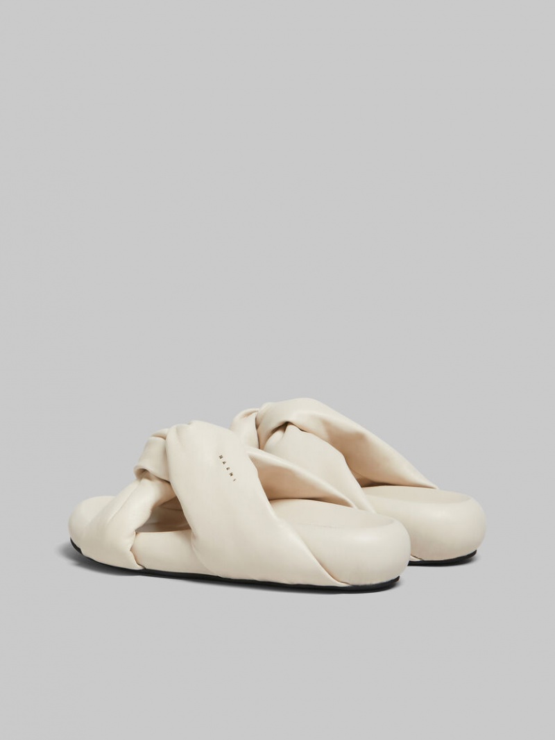 Marni Twisted δερματινα Bubble Sandal ασπρα | FGRHY93596