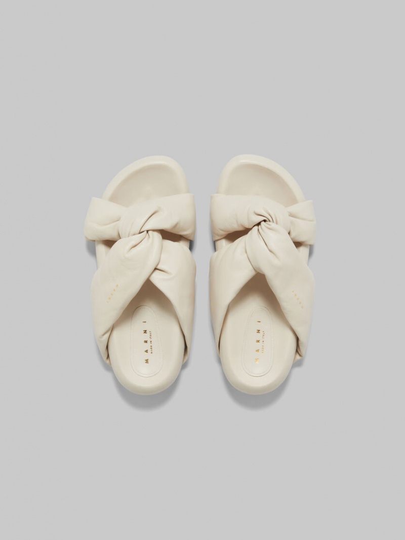 Marni Twisted δερματινα Bubble Sandal ασπρα | FGRHY93596