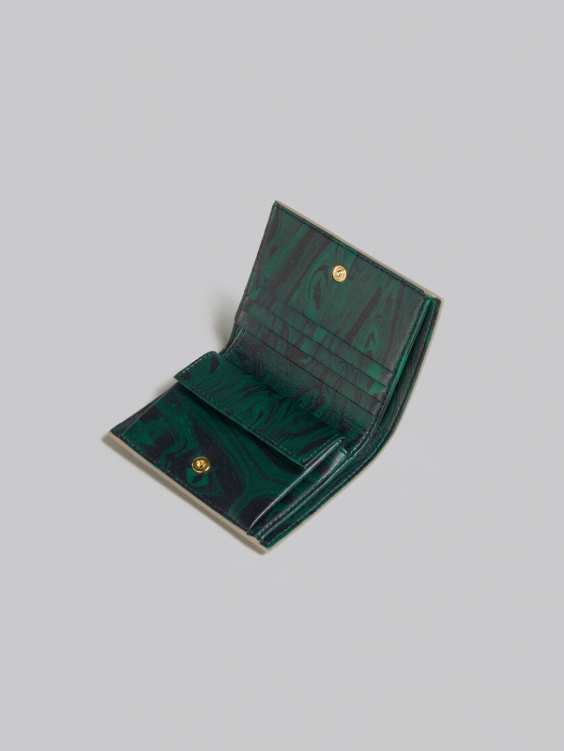 Marni δερματινα Bifold Venice Wallet With Marbled Interior ανοιχτο καφε | UGRTG16513