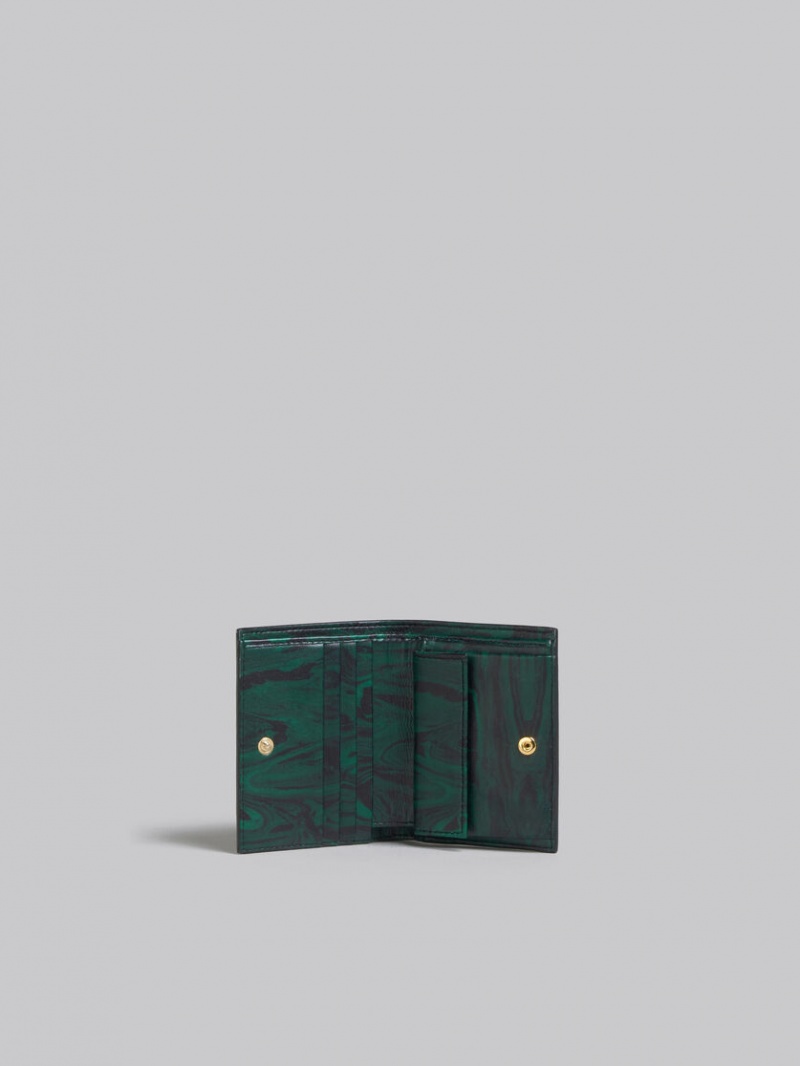 Marni δερματινα Bifold Venice Wallet With Marbled Interior μαυρα | LGRSX81164