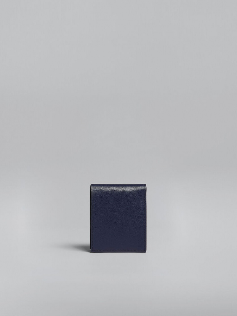 Marni δερματινα Bi-fold Wallet μπλε μαυρα | GRDYB67996