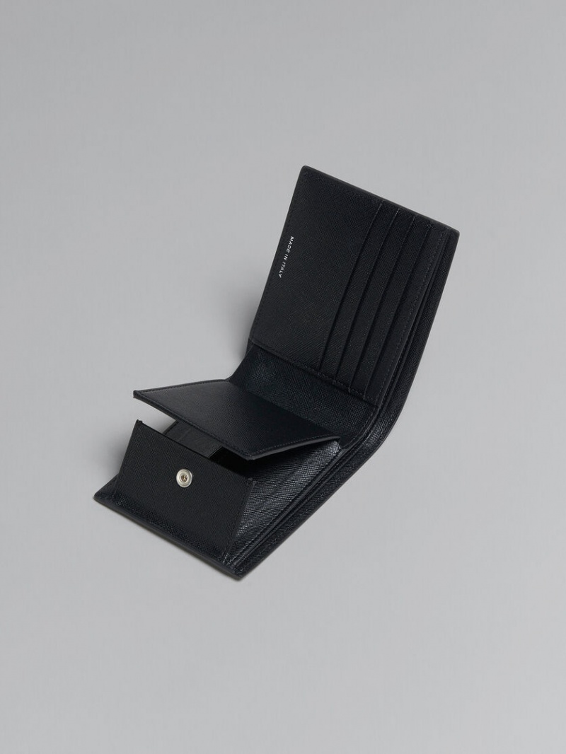 Marni δερματινα Bi-fold Wallet μπλε μαυρα | GRDYB67996