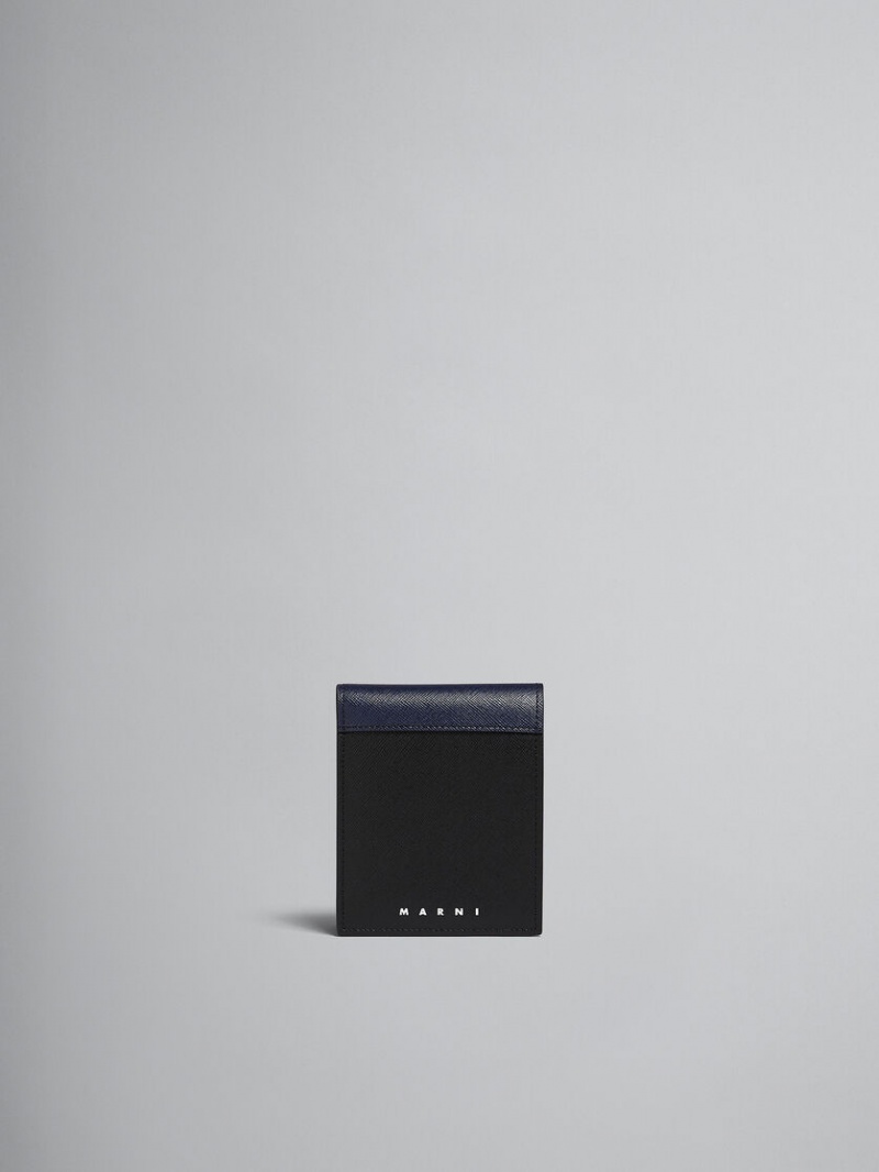 Marni δερματινα Bi-fold Wallet μπλε μαυρα | GRDYB67996