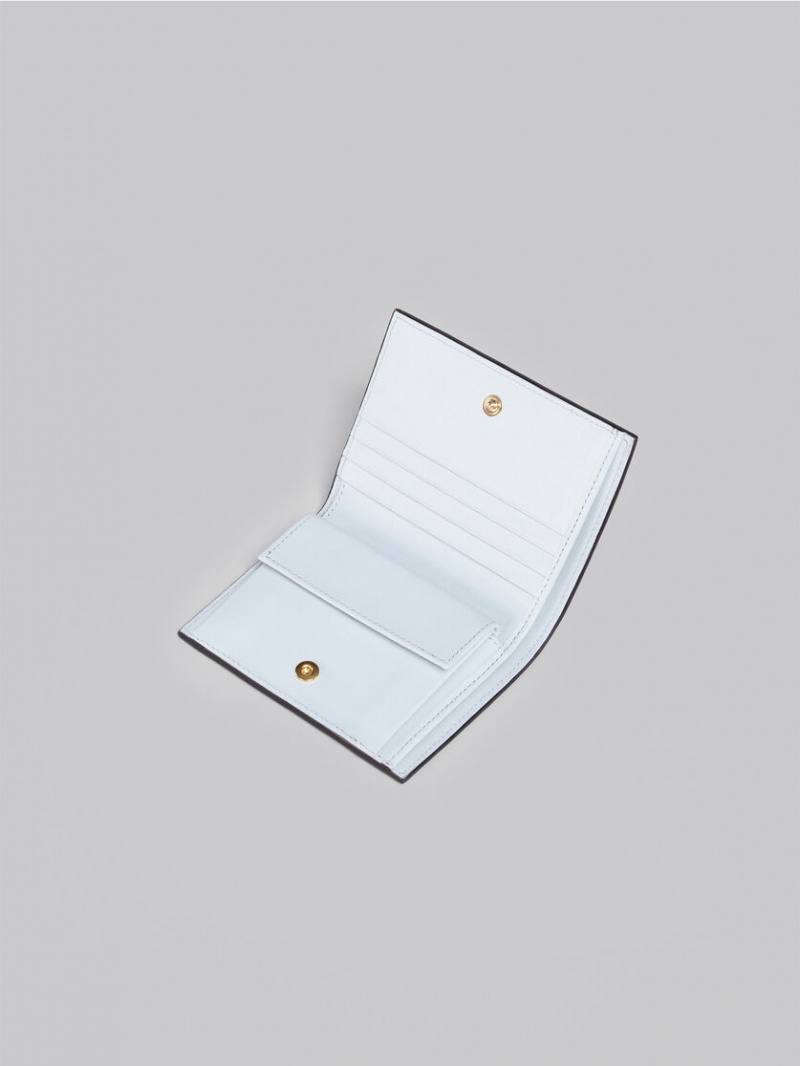 Marni δερματινα Bi-fold Wallet ασπρα καφε | MGRFT48215