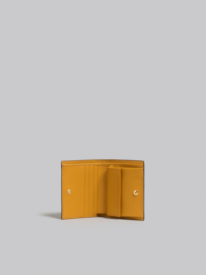 Marni δερματινα Bi-fold Wallet καφε ασπρα πορτοκαλι | TGRWZ57978