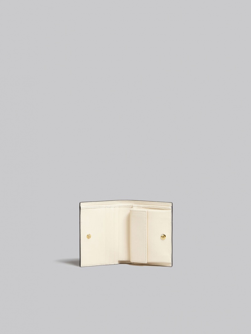 Marni δερματινα Bi-fold Wallet ανοιχτο πρασινο Μπεζ ασπρα | TGRPQ91443