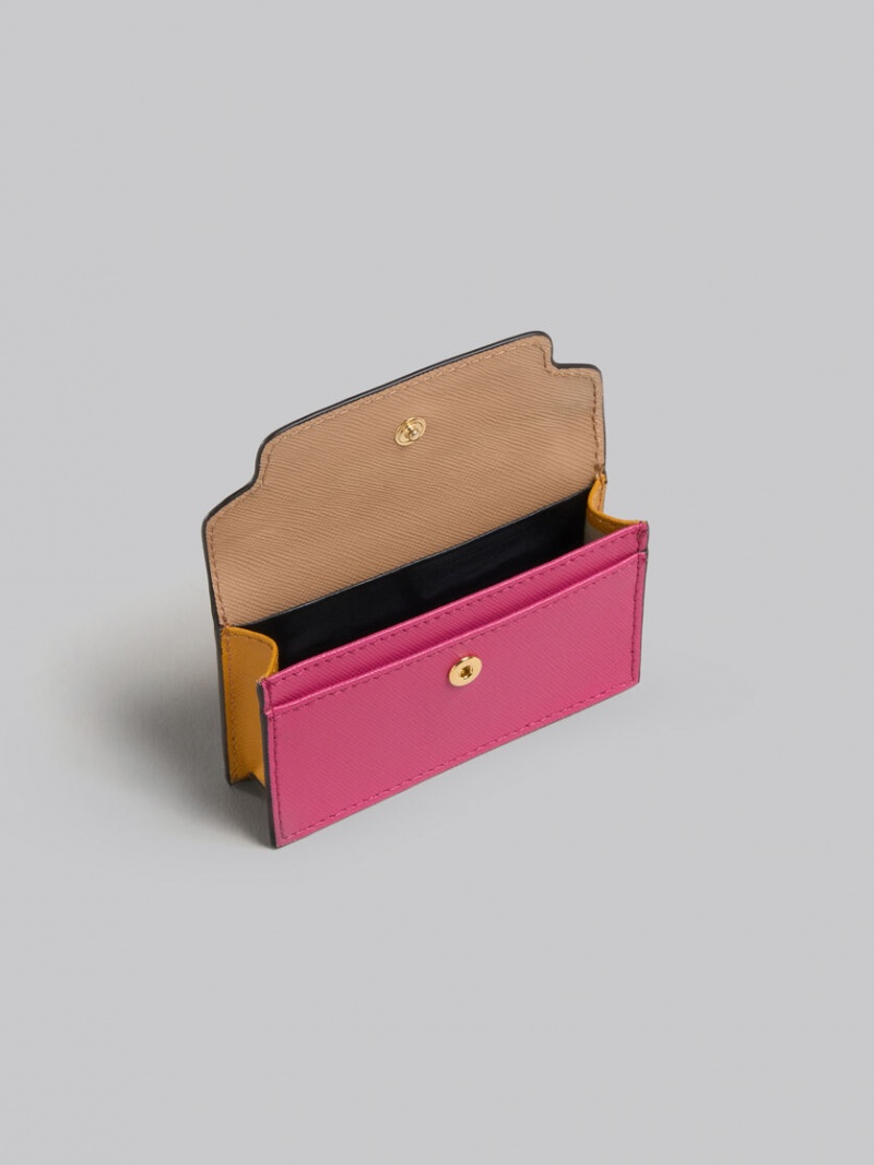 Marni δερματινα Business Card Case Μπεζ ροζ πορτοκαλι | GRJKU18147