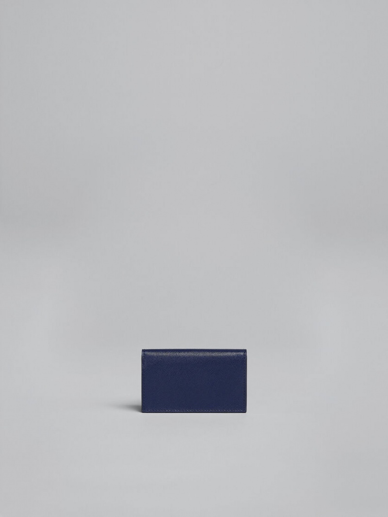 Marni δερματινα Business Card Case μπλε ασπρα καφε | GRJZR70464
