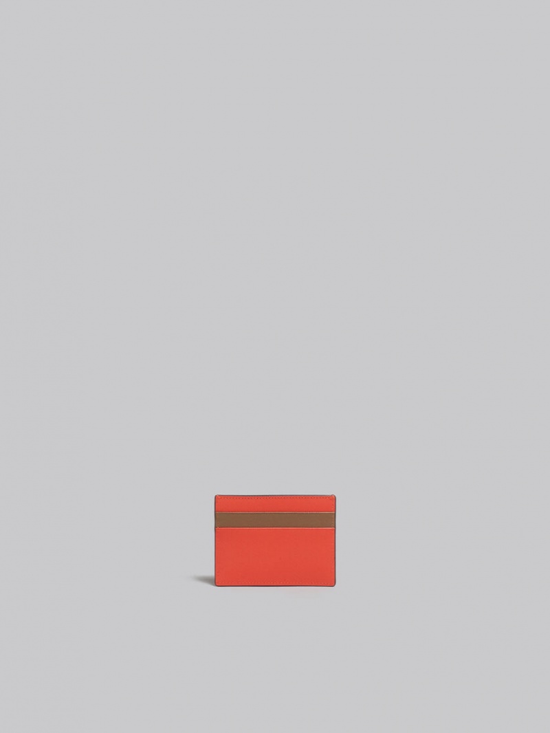 Marni δερματινα Card Case πορτοκαλι καφε | GRJZR93467
