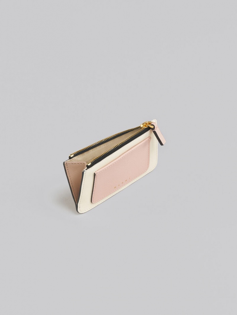 Marni δερματινα Card Case ροζ ασπρα Μπεζ | GRCVG83294