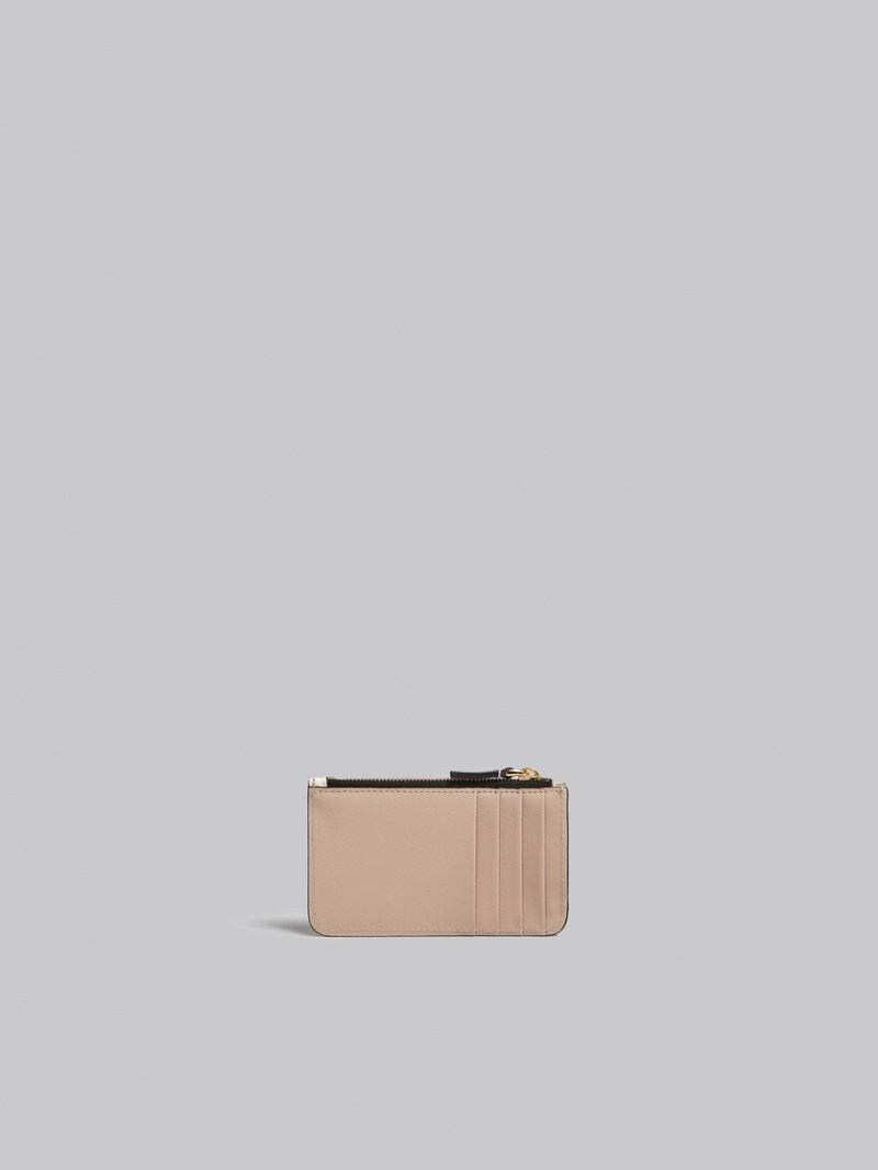 Marni δερματινα Card Case ροζ ασπρα Μπεζ | GRCVG83294