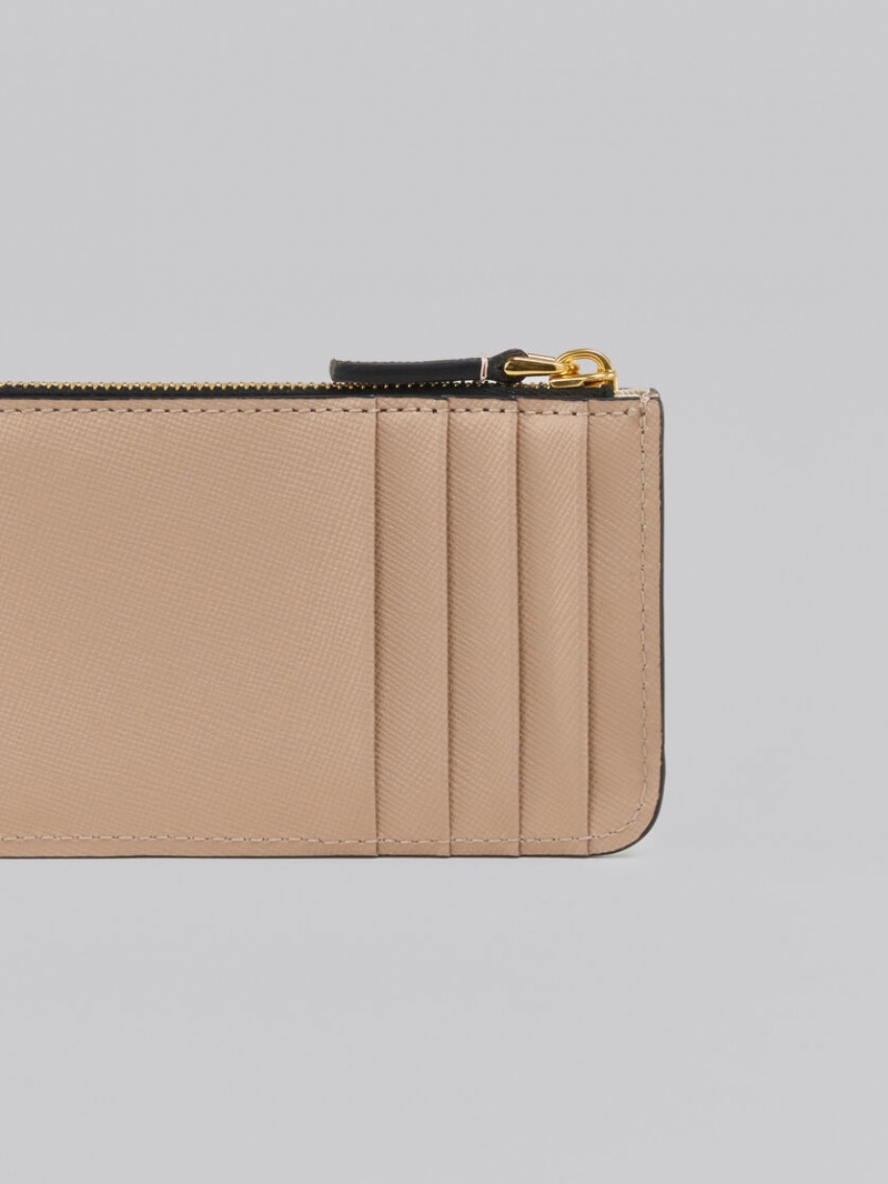 Marni δερματινα Card Case ροζ ασπρα Μπεζ | GRCVG83294