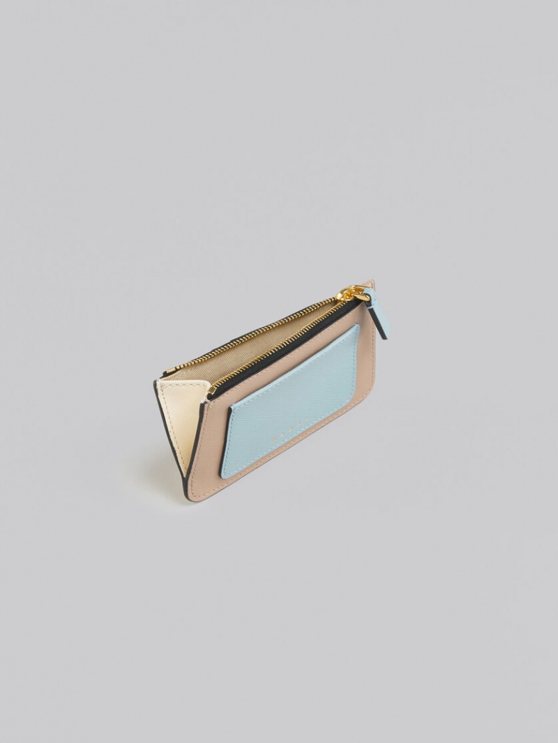 Marni δερματινα Card Case ανοιχτο μπλε Μπεζ ασπρα | GRXMI89254