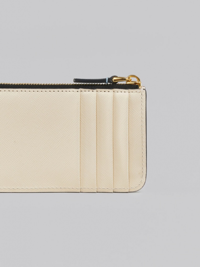 Marni δερματινα Card Case ανοιχτο μπλε Μπεζ ασπρα | GRXMI89254