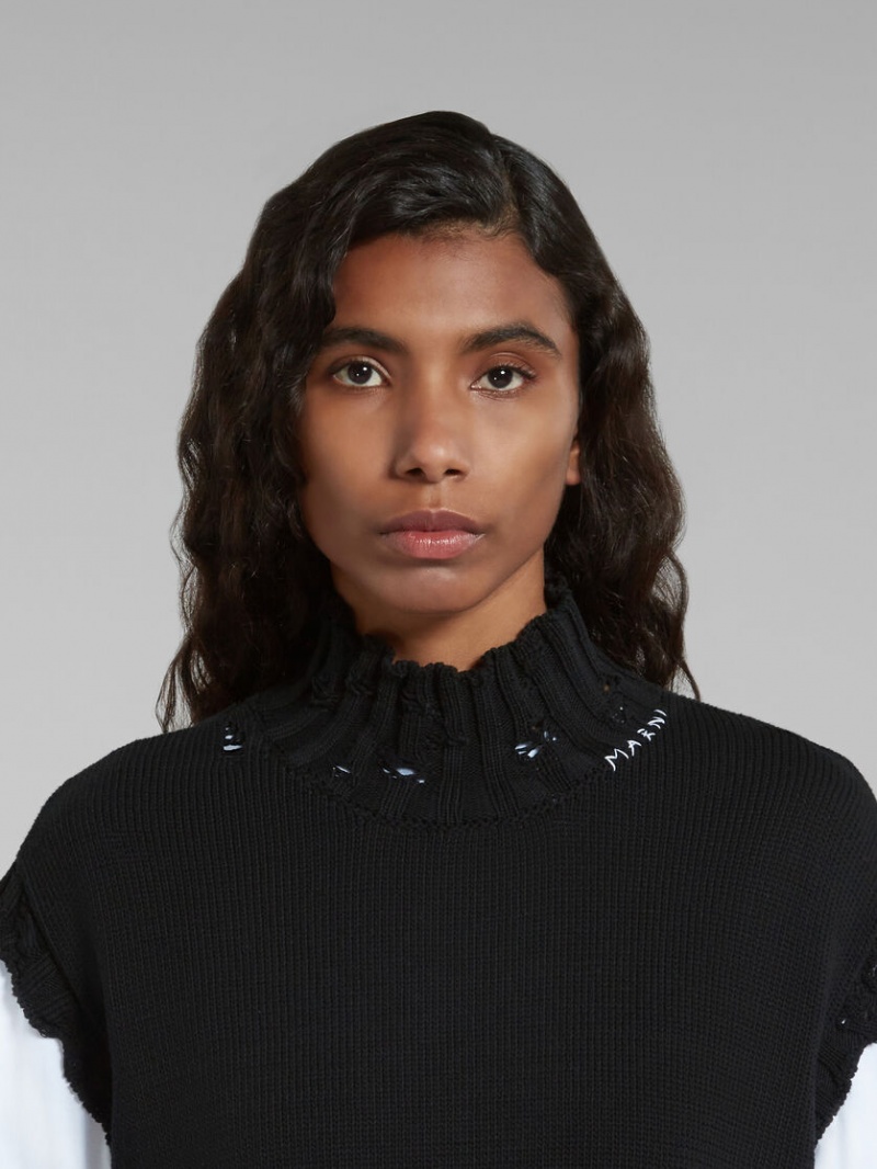 Marni βαμβακερα Cropped Vest μαυρα | LGRTR59009